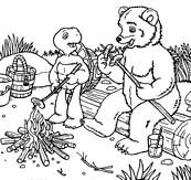 coloriage Franklin pique nique avec martin